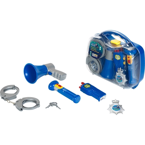 Klein Politie ingesteld in Koffer - 6 stk - Blauw - Klein - OneSize - Speelgoed