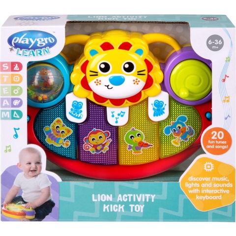 Playgro Pianomat - Leeuwactiviteit Kick Speelgoedpiano - Playgro - OneSize - Activiteitenspeelgoed