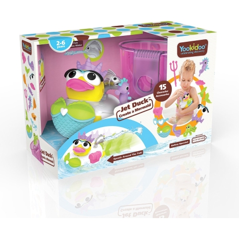 Yookidoo Badspeelgoed - Jet Eend - Maak een Mermaid - Yookidoo - OneSize - Badspeelgoed