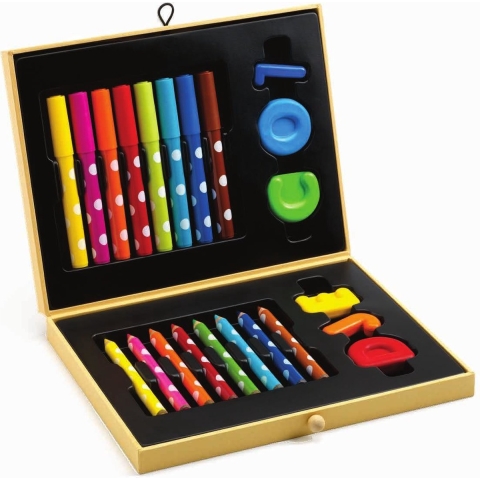 Djeco Tekenset - 23 Onderdelen - Multicolour - Djeco - OneSize - Tekenset