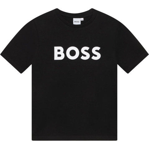 BOSS T-Shirt - Zwart m. Wit - BOSS - 8 jaar (128) - T-Shirt