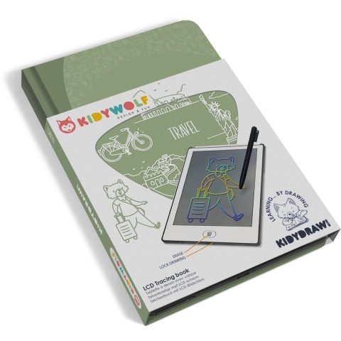 Kidywolf LCD-tekentafel m. 30 motieven - Kidydraw-Mini - Travel - Kidywolf - OneSize - Tafel