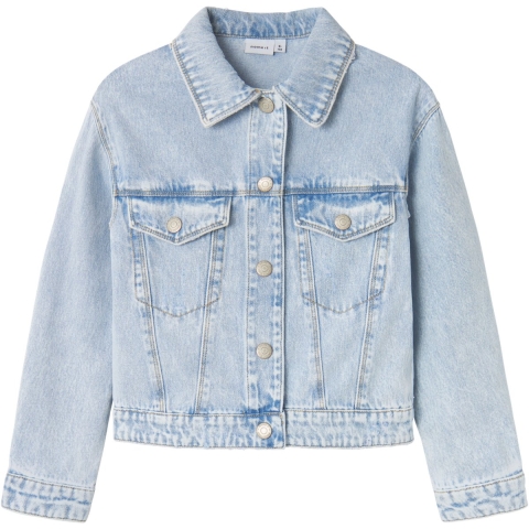 Name It Spijkerjas - Noos - NkfMila - Light Blue Gebleekt Denim - Name It - 13 jaar (158) - Spijkerjas