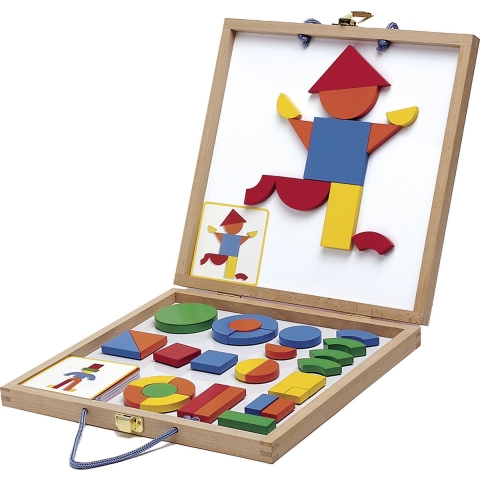 Djeco Magneten m. Koffer - 42 st. - Geovorm - Djeco - OneSize - Magnetisch speelgoed