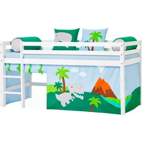 Hoppekids Halfhoge gordijnen Bed - 70x160 cm - Dinosaur - Hoppekids - OneSize - Toebehoren