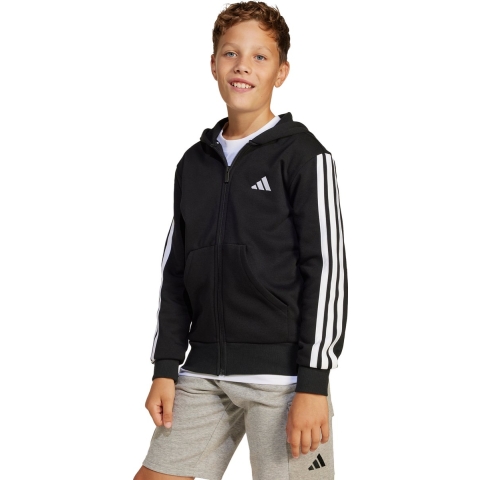 adidas Performance Cardigan - J 3S FL FZ HD - Black/White - adidas Performance - 14 jaar (164) - Cardigan