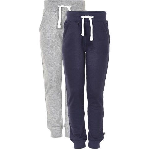 Minymo Joggingbroek - 2-pack - Navy/Grijs - Minymo - 9 jaar (134) - Broeken - Katoen