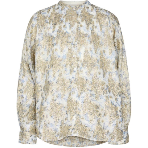 Sofie Schnoor Meisjes overhemdblouse - Wit/Lichtblauw m. Goud - Sofie Schnoor - 8 jaar (128) - Overhemd
