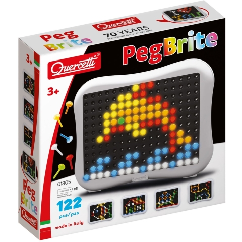 Quercetti Pinmozaïek m. LED kaars - Peg Brite - 122 Onderdelen - - Quercetti - OneSize - Activiteitenspeelgoed