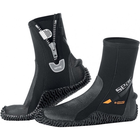 Seac Badschoenen m. Rits - Basic HD 5 mm - Zwart - Seac - L - Large - Badschoenen