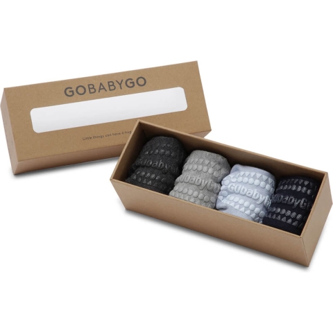 GoBabyGo Sokken - Anti-Slip - 4-pack - Blue/Grey - GoBabyGo - 17/19 - Sokken