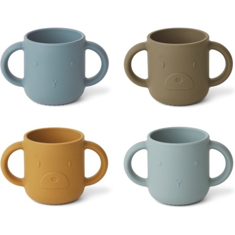 Liewood Beker - Silicone - 4-pack - Gen - Blue Multi Mix - Liewood - OneSize - Beker