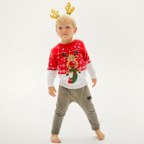 Jule-Sweaters Blouse - Rudolf's - Rood - Jule-Sweater - 5-6 jaar (110-116) - Blouse