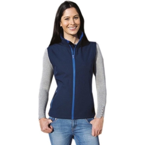 Softshell outdoor bodywarmer navy blauw voor dames L (40/52) -