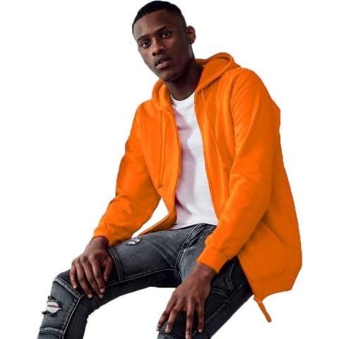 Oranje vest/jasje met capuchon voor heren M (40/50) -