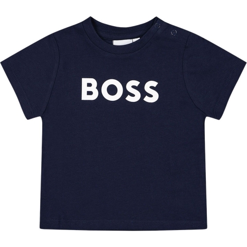 BOSS T-Shirt - Navy m. Wit - BOSS - 18 mnd - T-Shirt