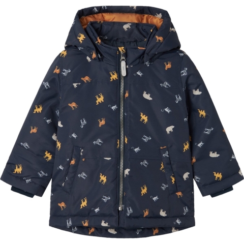 Name It Gevoerde Jas - Noos - NmmMax - Dark Sapphire/Mini Safari - Name It - 3 jaar (98) - Winterjas