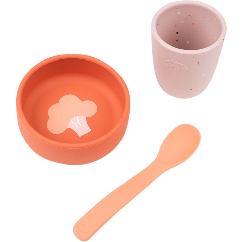 Done by Deer Bestek-Set - Silicone - 3 Onderdelen - Papaja - Done by Deer - OneSize - Bestek-Set