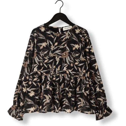 Sofie Schnoor Meisjes Blouse - Zwart m. Patroon - Sofie Schnoor - 12 jaar (152) - Blouse