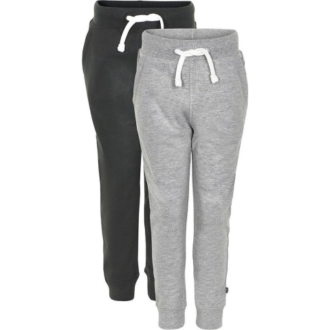 Minymo Joggingbroek - 2-pack - Zwart/Grijs Gevlekt - Minymo - 6 jaar (116) - Broeken - Katoen