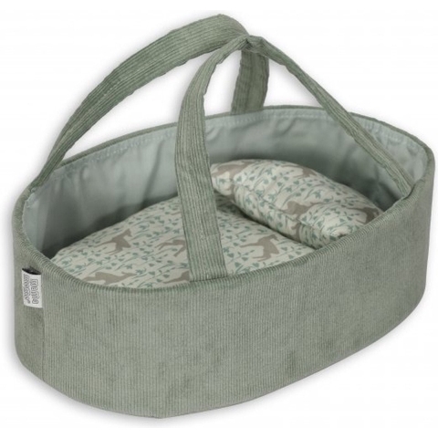 MaMaMeMo Poppendraagtas - Corduroy - 35 cm - Mint - MaMaMeMo - OneSize - Poppentoebehoren