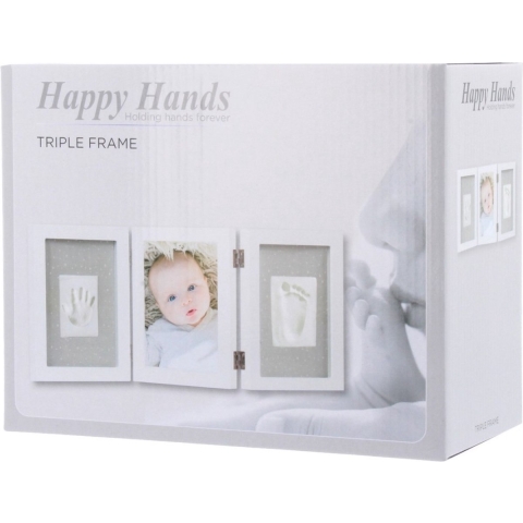 Dooky Hand- en Voetafdrukken Set - Happy Handen - Triple Lijst - Dooky - OneSize - Fotolijst