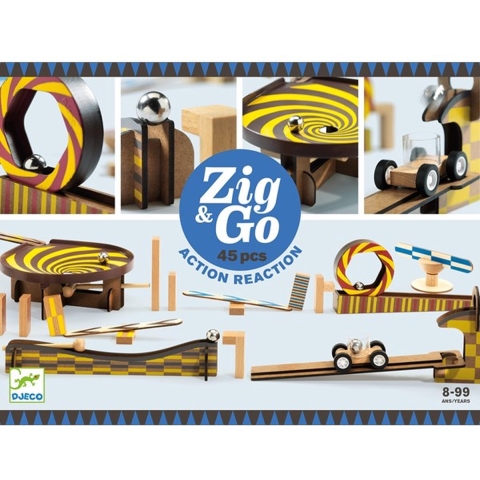Djeco Knikkerbaan - 45 Onderdelen - Zig & Go - Hout - Djeco - OneSize - Knikkerbaan