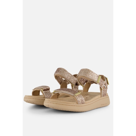 Woden Sandalen - Line Glitter - Koffie Cream - Woden - 37 - Sandalen