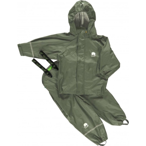 CeLaVi Regenkleding m. Bretellen - PU - Legergroen - CeLaVi - 70 - Regenkleding