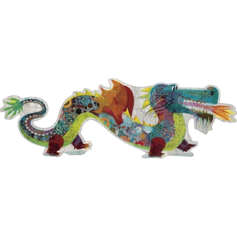 Djeco Reuzenpuzzel - 58 Bakstenen - 138 cm - Leon De Draak - Djeco - OneSize - Puzzel
