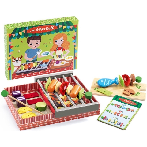 Djeco Grill - 20x19 cm - Hout - Joe & Max - Djeco - OneSize - Speelgoedeten