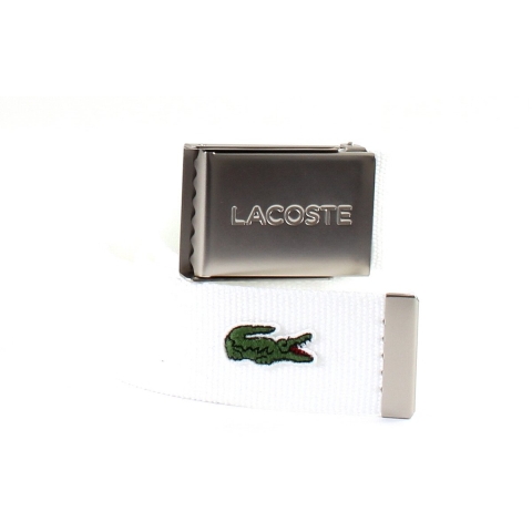 Lacoste Riem - Geweven Strap - Wit m. Logo - Lacoste - 90 - Riem