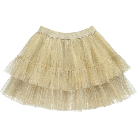 MarMar Kerst Tule Rok - Dancer Tutu - Goud - MarMar - 4 jaar (104) - Rok