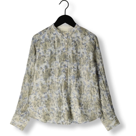 Sofie Schnoor Meisjes overhemdblouse - Wit/Lichtblauw m. Goud - Sofie Schnoor - 12 jaar (152) - Overhemd