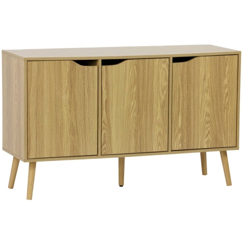 sweeek - Opbergkast in houtdecor met 3 deuren en 3 legplanken, 120cm