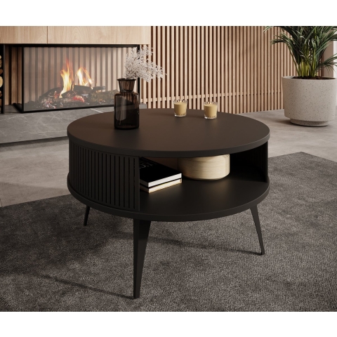 Meubella Salontafel Roslyn - Zwart - 75 cm