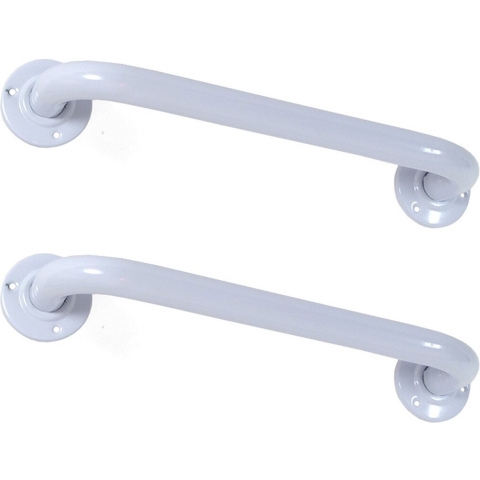 2x stuks badkamer/Douche wand handgreep metaal wit 30 cm -