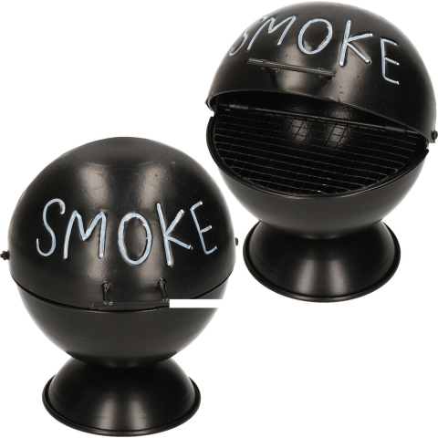 2x Zwarte terras asbakken Smoke 15 cm -