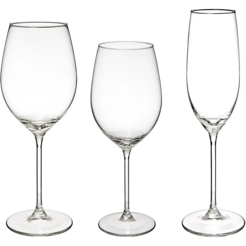 Set van 18x wijnglazen en champagneglazen Lina 210/410/540 ml van glas -