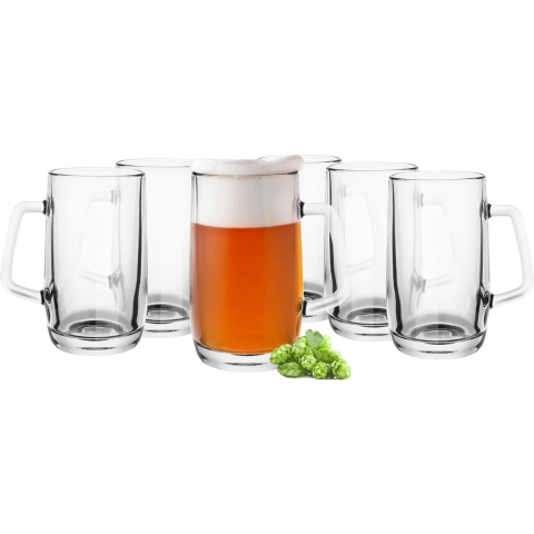 Glasmark Bierglazen - Bierpullen - transparant glas - 6x stuks - 500 ml - Oktoberfest -