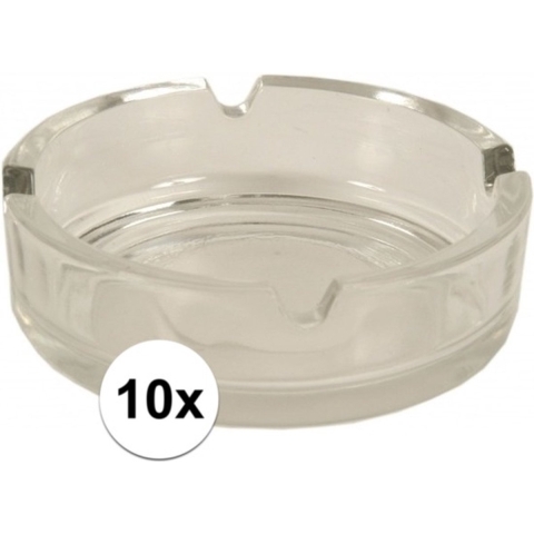 10x Glazen asbakken 10.5 cm -