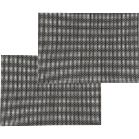 Set van 10x stuks placemats uni zwart texaline 50 x 35 cm -