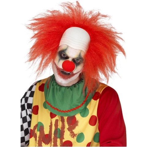 Rode luxe horrorclown pruik voor volwassenen -