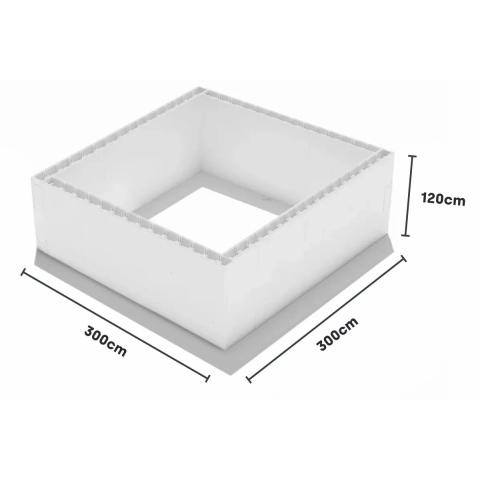 W'eau Zelfbouwpakket zwembad blokken - 3,00 x 3,00 x 1,20 m