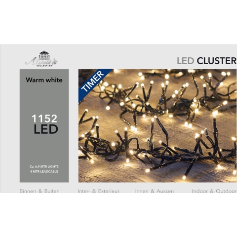 Kerstverlichting - 1152 leds - warm wit - 7 meter - clusterverlichting -