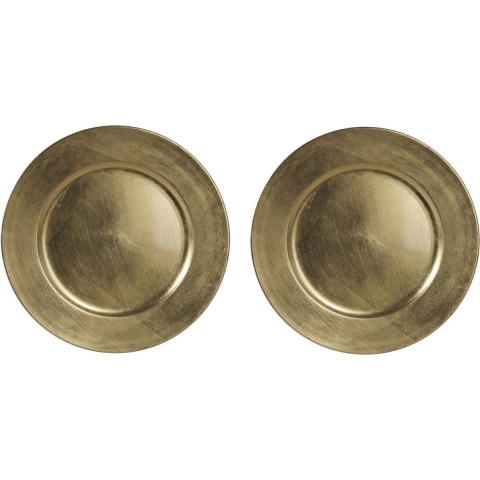 8x Ronde diner/kerstdiner onderborden goud glimmend 33 cm -