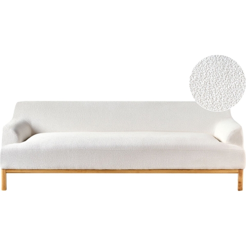 Beliani - SOSJO - Driezitsbank - Wit - Bouclé