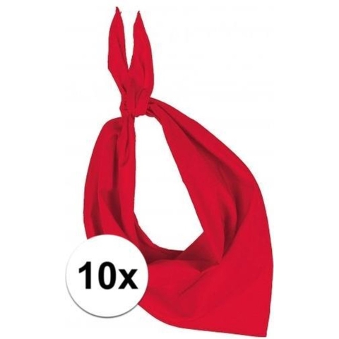 10x Zakdoek bandana rood -
