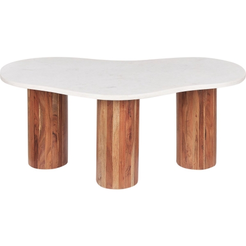 Beliani - CASABLANCA - Salontafel - Wit - Marmer