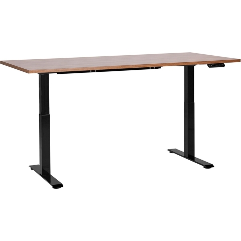 Beliani-DESTINES-Elektrisch bureau-Donkerhout|Zwart- 180 cm-MDF